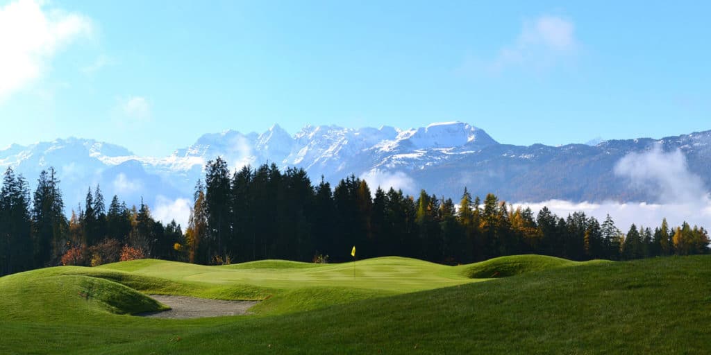 Golf des Dolomites (Italie) - green # 15 - Architecte de golf Michel Niedbala