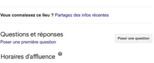 poser une question - compte Google My Business